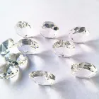 Высокое качество 1000 шт.лот 22 мм K9 Хрустальные стеклянные Восьмиугольные бусины в 2 отверстия для люстры Аксессуары для штор бусины для домашнего декора