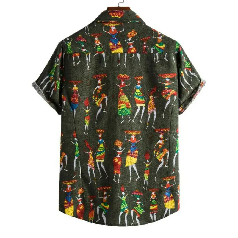 

Men Hawaiian Floral T Shirt Summer Short Sleeve Beach Party Casual Tops Blouse