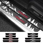 4 шт., защитные наклейки на пороги автомобиля, из углеродного волокна