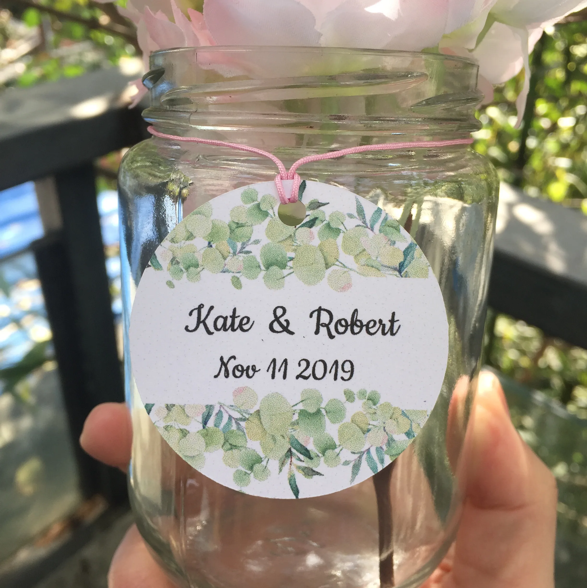100 pieces custom your name and date wedding tags personalized gift labels | Дом и сад