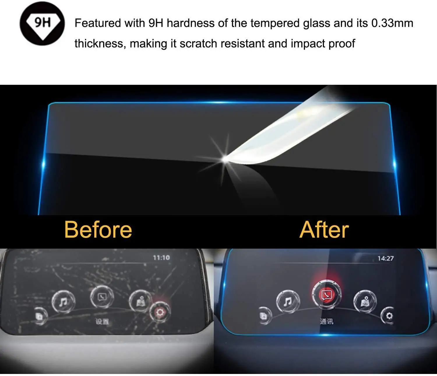 for Mazda CX-5 2017 2018 2019 2020 7 Inch Car Navigation Screen Protector Ultra HD in-Dash Clear Tempered Glass | Автомобили и