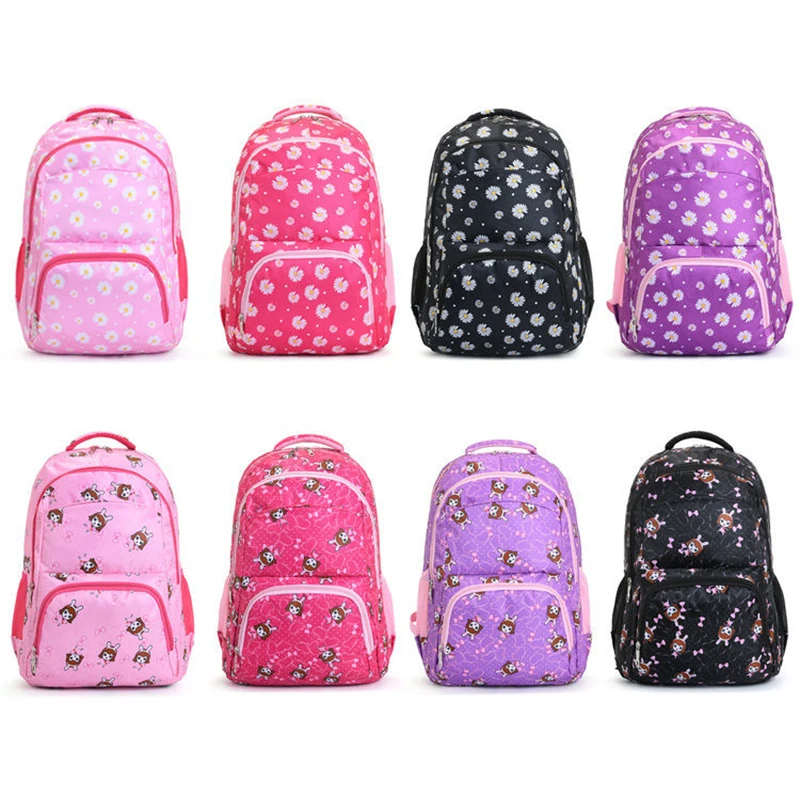 

Students School Bags for Girls Primary School Backpack Women Large Capacity Nylon Sweet Flowers Cute Bookbags 2021