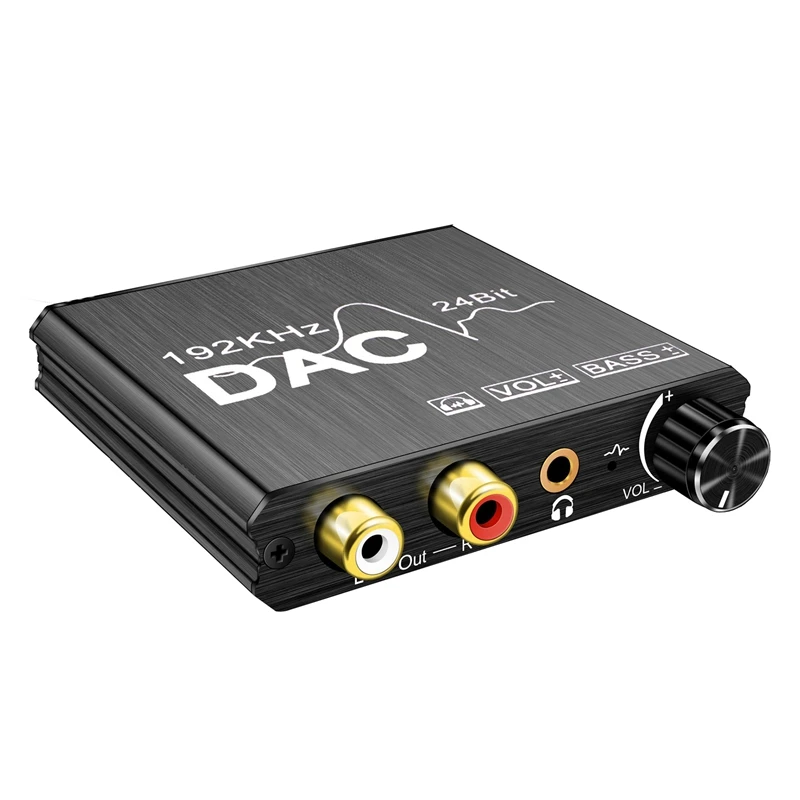 Digital to Analog Audio Converter 192KHz with Bass and Volume Adjustment for PS3 PS4 DVD Apple TV Home Cinema |