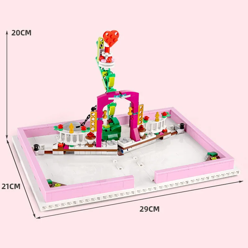 

MOC A Romantic Love Story 10022 Pop-Up Heart and Ring Box 10008 Building Blocks Bricks DIY Toys Kids Girls Gifts