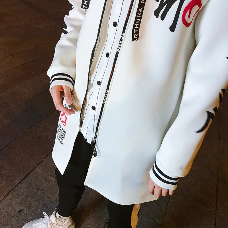 

Hip Hop Long Jackets Men Streetwear Outerwear Coats Jacket 2019 Fashion Spring Autumn Windbreaker Male Coat MG260