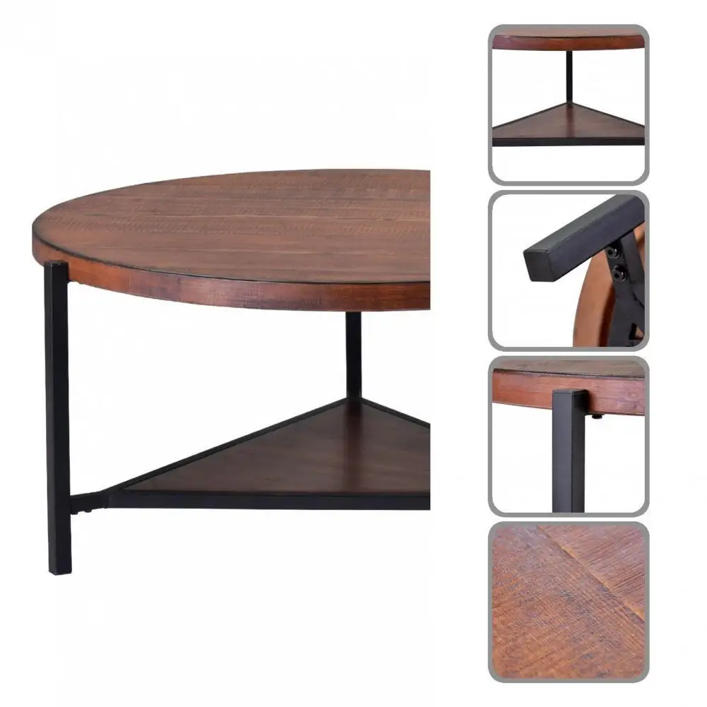 

Долговечный коричневый круглый компактный плотно прилегающий журнальный столик для дома