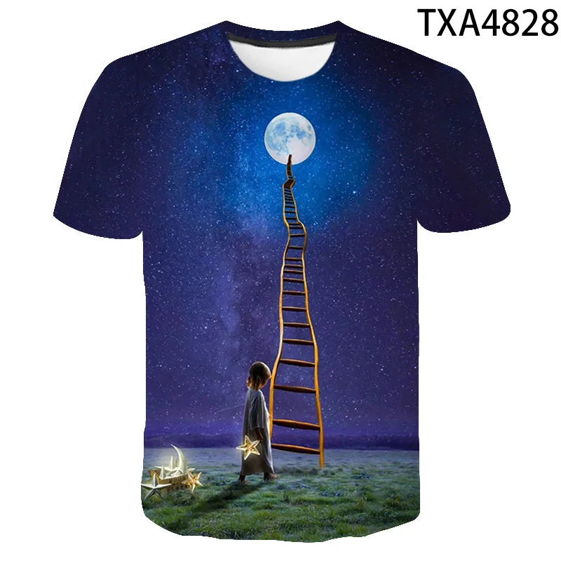 

Moon 3D Printed Tshirt Men Women Classic Style Shirt Kids Funny Casual Tee Women/Unisex O-Neck Comfortable T-Shirt