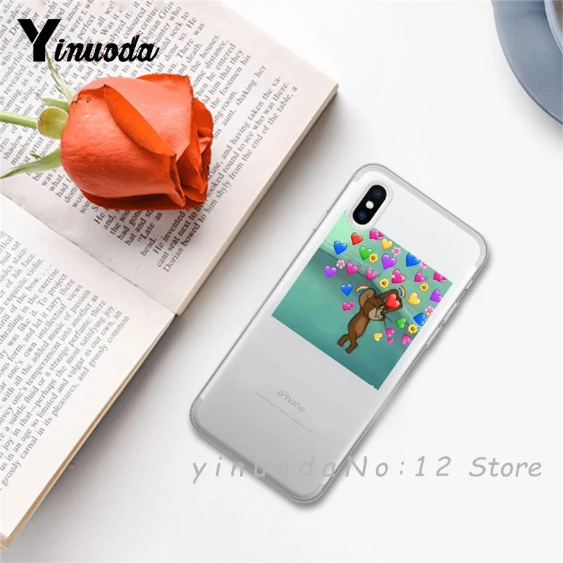 22 Yinuoda супер милый кот собака мультфильм розовый в форме сердца ты и я серия HD Прозрачный чехол для телефона для iphone 6 7 8 Plus X XS XSMax 5S - Цвет: 22