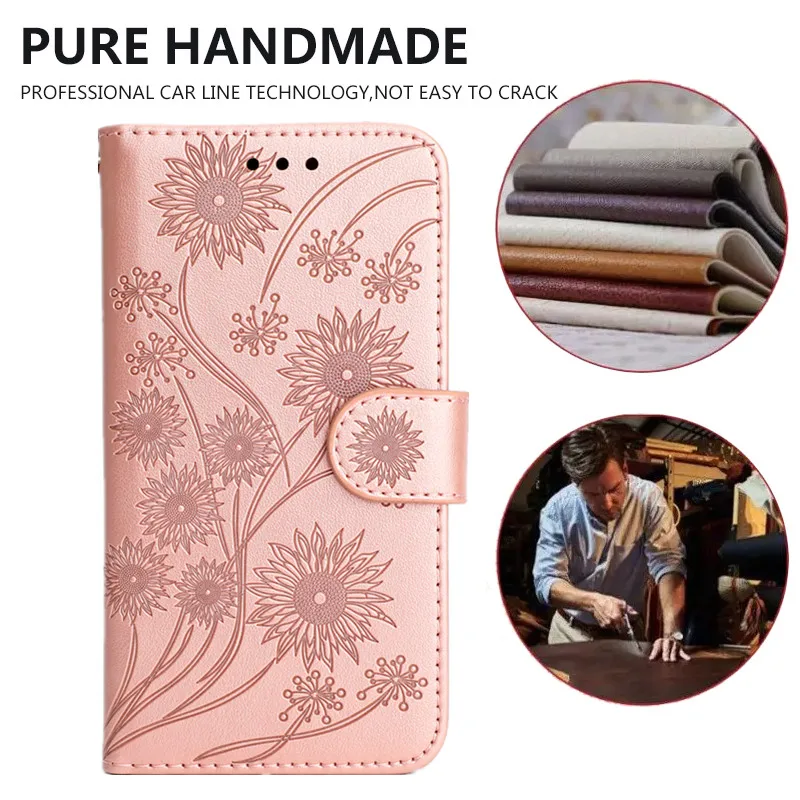 Leather Wallet Flip Case For Redmi 10A 10C 10 Prime 9 9A 9C 9T NOTE 11 10S 8 Mi POCO M3 X3 M4 Pro Floral Book Cover fundas |