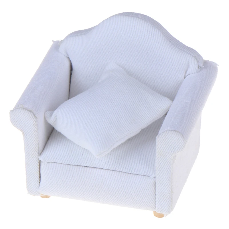 

Sofa with Back Cushion Mini Sofa Chair Furniture Model Toys for Doll House Decoration 1/12 Dollhouse Miniature Accessories