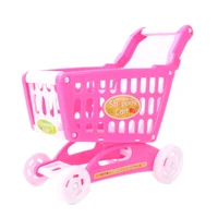 doll house accessories kawaii pink supermarket shopping cart children large sized trolley play house toy girl birthday present