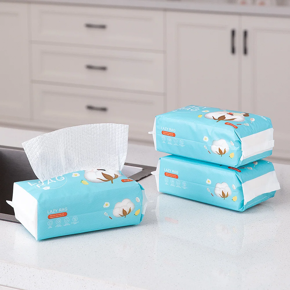 

Eyliden искусственная хлопковая Нетканая ткань ленивая тряпка для выдвижного ящика для сухой и влажной бумаги двойного назначения для кухонно...