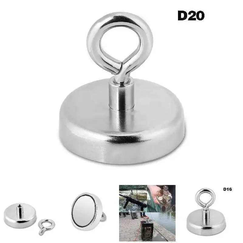 

Strong Neodymium Metal Magnet Round Pulling Force River Fishing Magnetic Eyebolt Home Outdoor Universal