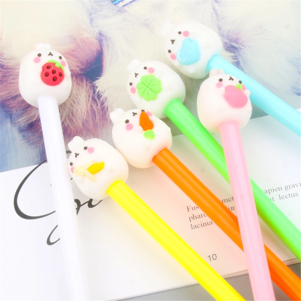 4 шт./лот гелевая ручка с мультяшным Кроликом креативная канцелярская для