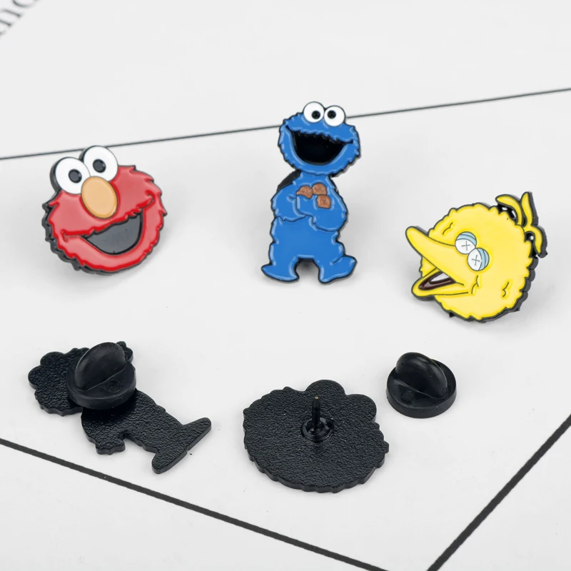 Героев шоу Улица Сезам футболка с принтом Элмо/Печенье-монстр брошь