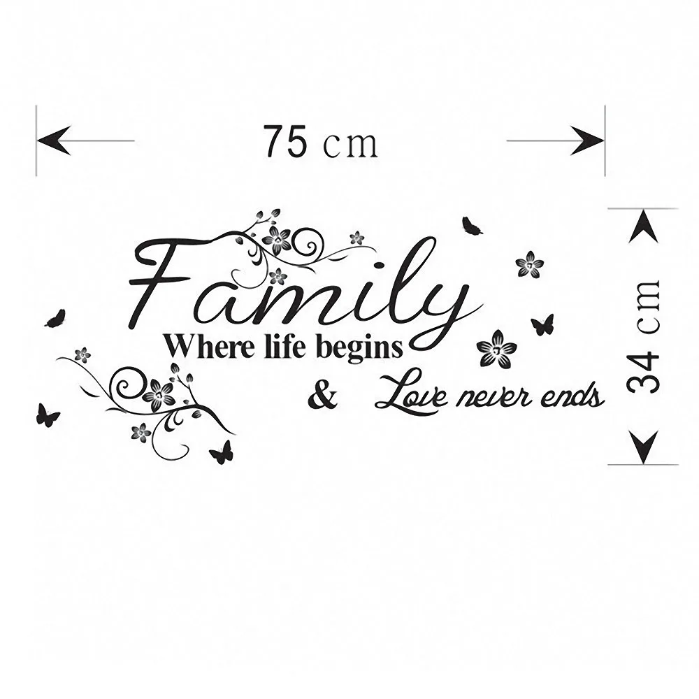 Креативные семейные наклейки на стену с цитатой художественная наклейка