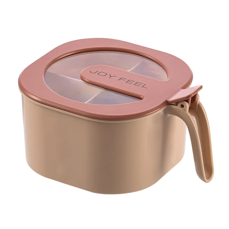 

Seasoning Box Seasoning Salt Jar Kitchen Seasoning Jar Sugar Bowl MSG Storage Box with Lid Four-compartment Integrated Household
