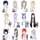 Парик для косплея Genshin ударопрочный, термостойкие волосы для мужчин и женщин, для ролевых игр, для Хэллоуина, хутао люминесцентный Янтарный