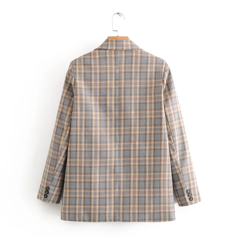 Пиджак женский в клетку элегантный костюм с блейзером винтажный повседневный