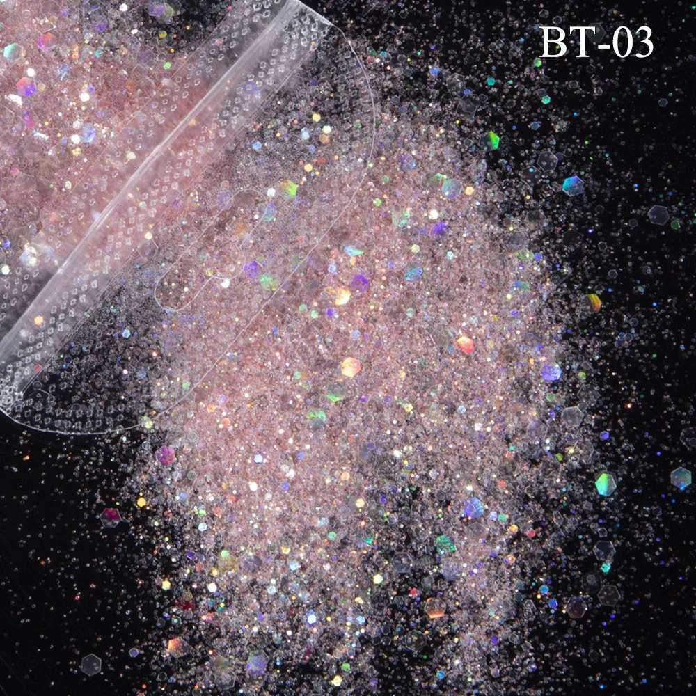 Блестки для ногтей 1 упаковка летние разноцветные дизайна розовые фиолетовые