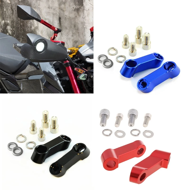 

1Pair Aluminum Motorcycle Rear Mirrors Extension Riser Mirror Extend Adapter N84F