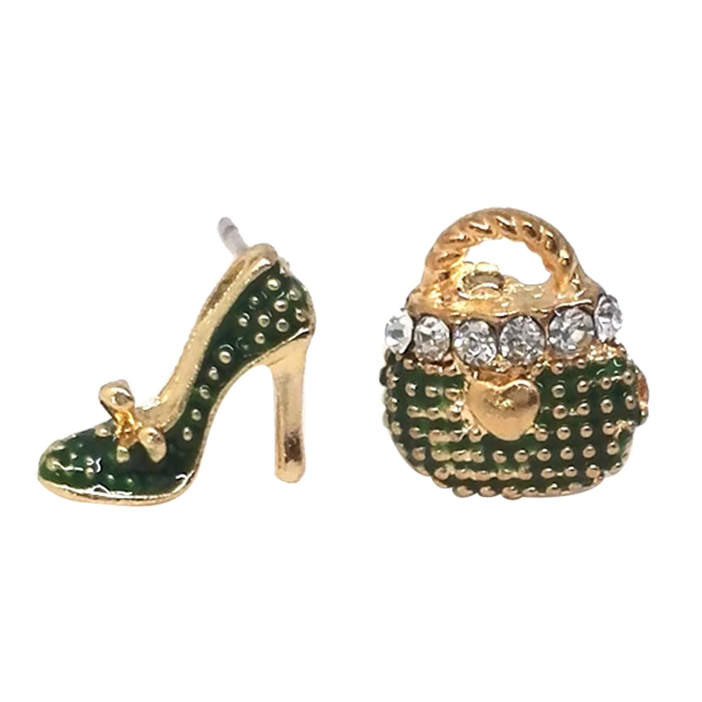 2019 Горячая Мода милая сумка каблуки обувь асимметричные серьги для женщин золото