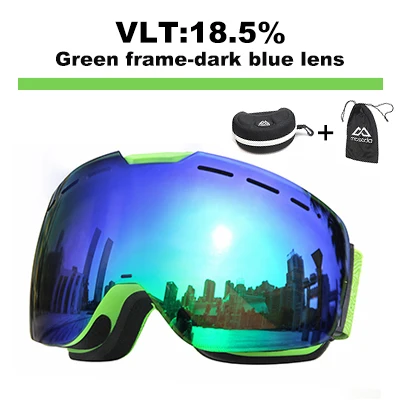 dark blue lens Mosodo магнитные лыжные очки сноуборд снегоход противотуманные лыжные очки снег большие сферические зимние лыжные очки осветляющие Лен - Цвет: dark blue lens