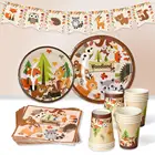 2021 новая одноразовая посуда, бумажная тарелкачашкаукрашение для салфеток для детей