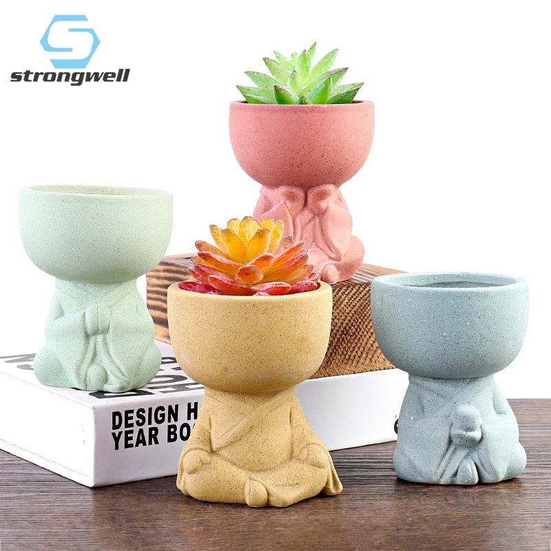 Минималистичные цветочные горшки Strongwell в виде Будды аксессуары для украшения
