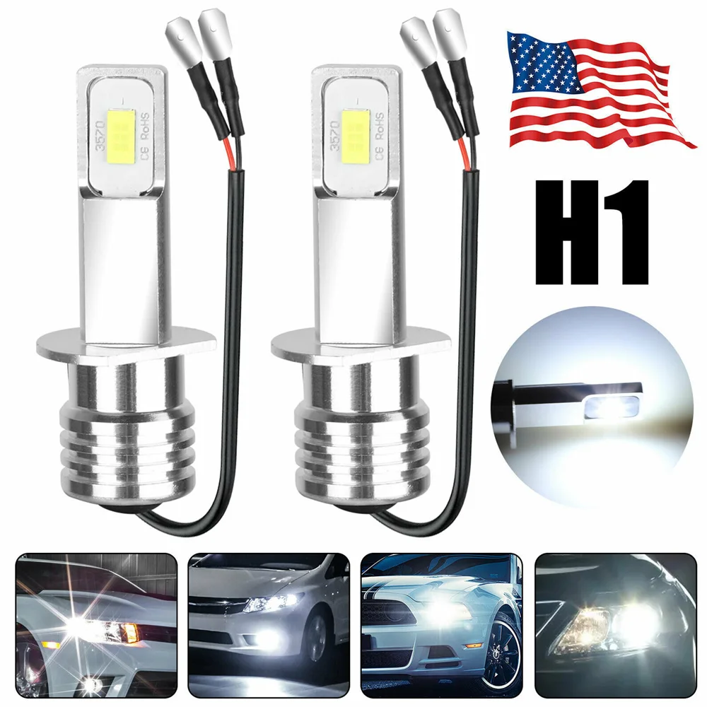 

2x H1 Super Bright CREE LED Headlight Fog Driving Lamp Bulb Kit 6000K White 100W