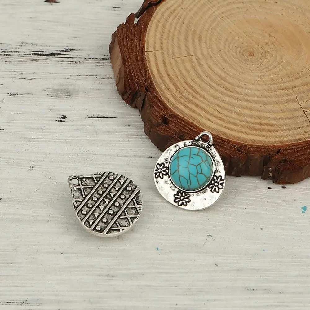 DoreenBeads сплав на основе цинка &amp Смола Бохо шикарные Подвески кулон Круглый
