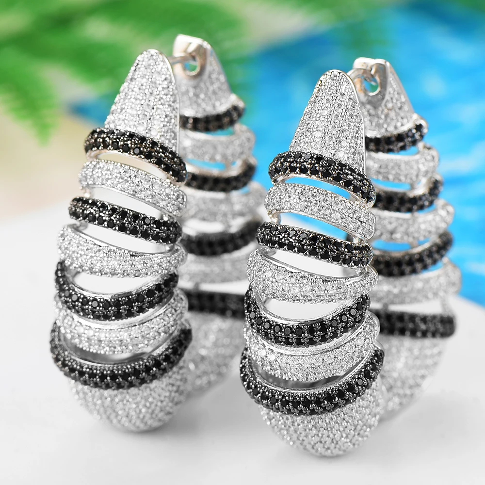 Godki роскошный спиральный провод массивные большие серьги кольца для женщин