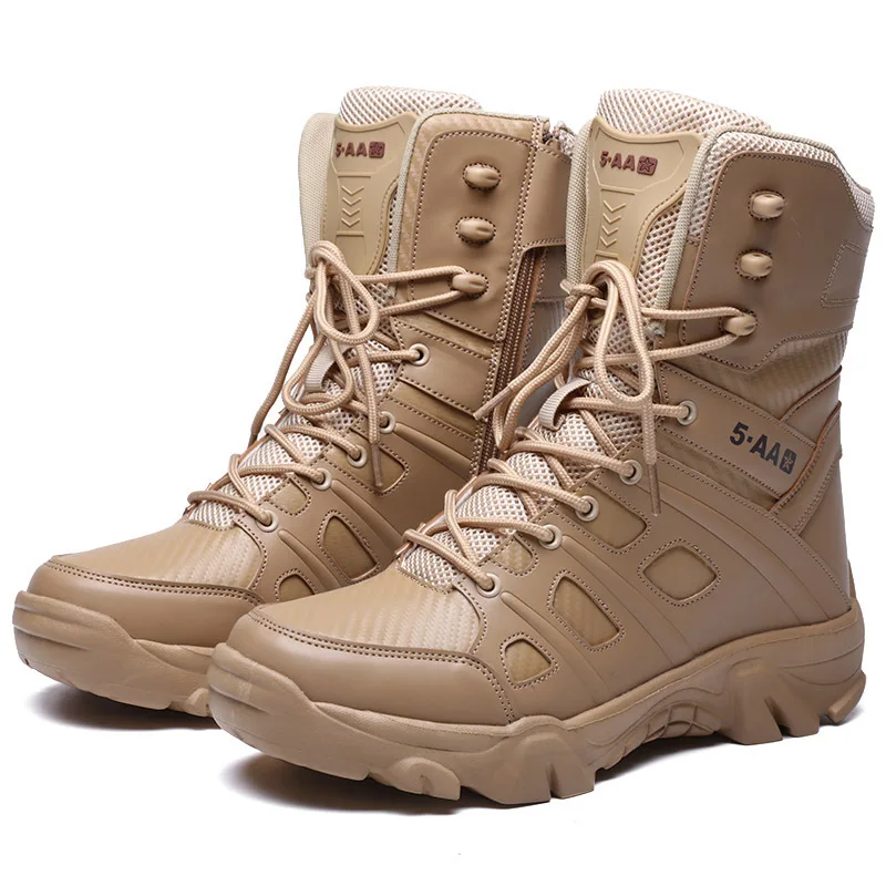 

Men High Quality Brand Military Leather Boots Special Force Tactical Desert Combat Men's Boots Outdoor Shoes Ankle Boots