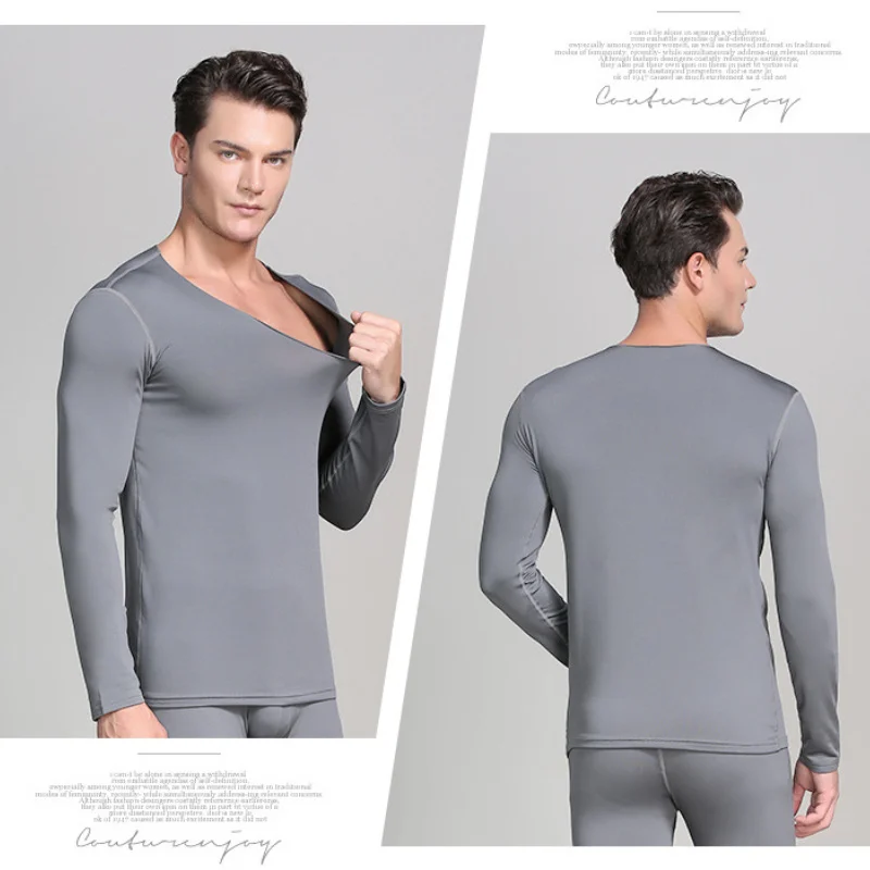 2022 New Men's Underwears Thermal Underwear Mens Long Johns Men Autumn Winter Shirt+pants Sets V-neck Long Johns Size L-XXXXL