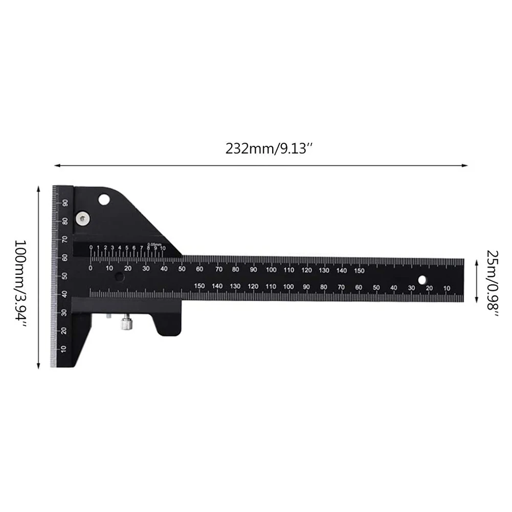 

Woodworking Tools Aluminum Scale Ruler Scriber Gauge Woodworking Ruler Measuring Marking Framing for Carpentry DIY Tools