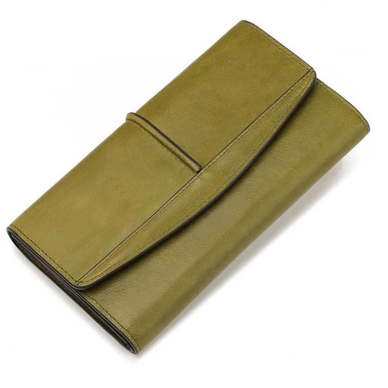 

RFID Women Genuine Leather Long Wallet Phone Card Holder Checkbook Organizer M68C