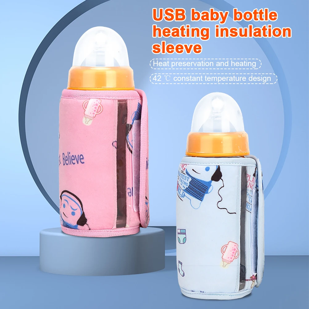 

Infant Milk Bottle Warmer Magic Sticker Washable Portable Travel Cup Universal Baby Feeding Protective Cartoon Home USB Heating