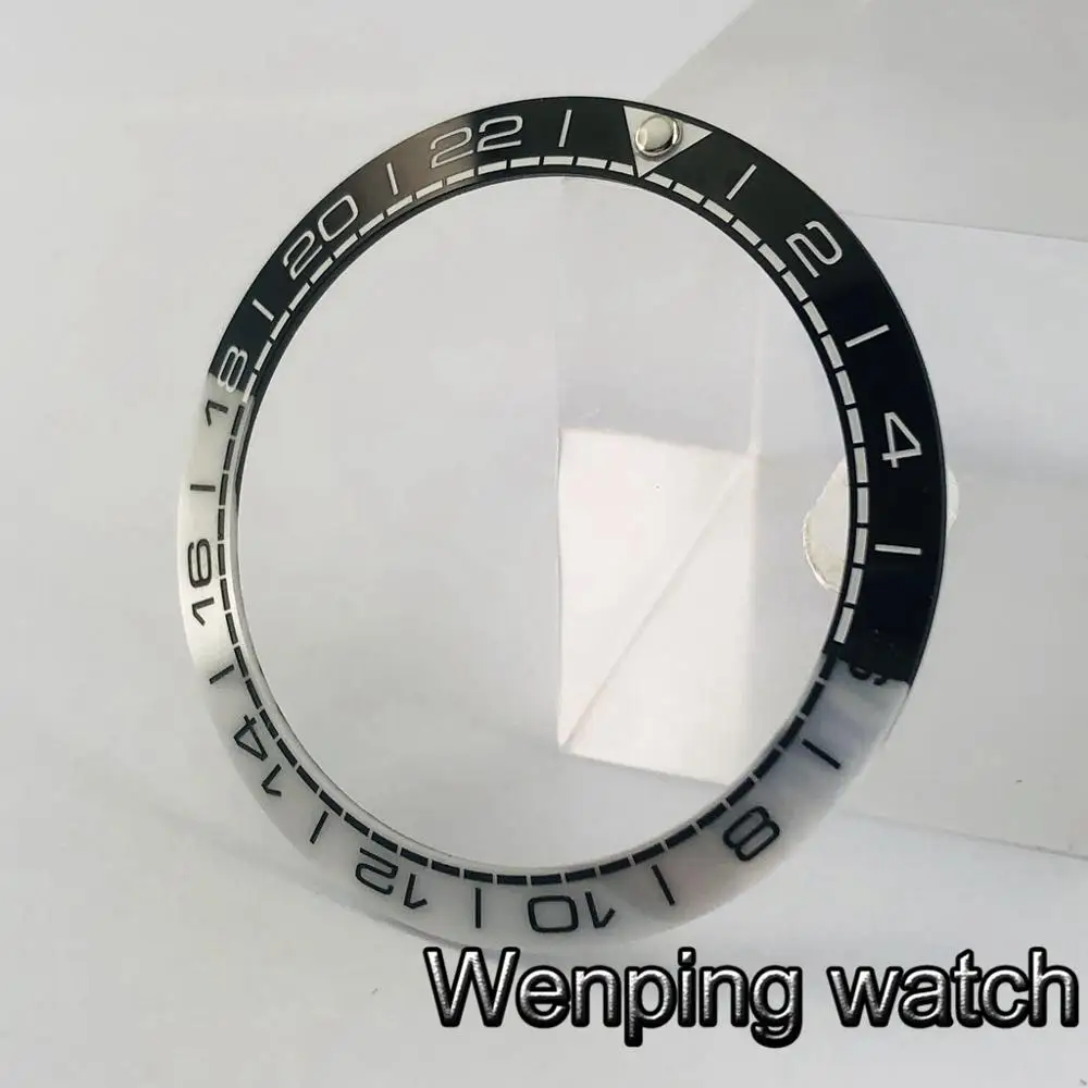 Новый высококачественный черный/серый керамический БЕЗЕЛЬ 38 мм подходит для