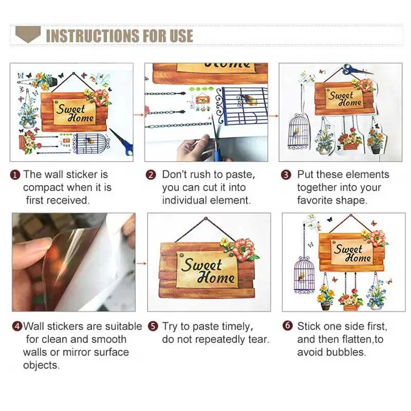 Домашний декор кролик Мультяшные маленькие свежие креативные наклейки