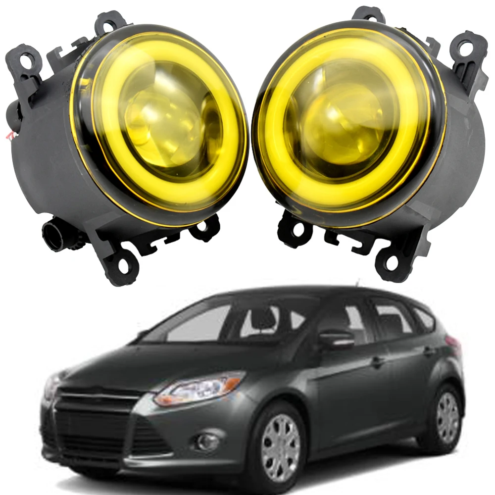 

Car LED Fog Light Angel Eye Daytime Running Light DRL H11 12V Styling For Ford Focus MK2 MK3 2004-2015