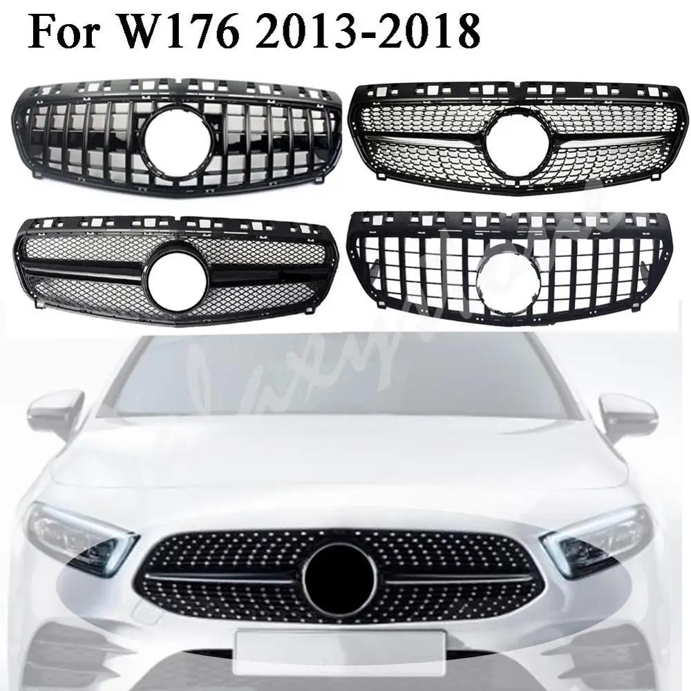 Передняя Верхняя решетка гриля подходит для Mercedes Benz W176 A Class A180 A200 A45 GT GTR Diamond 2013 2014