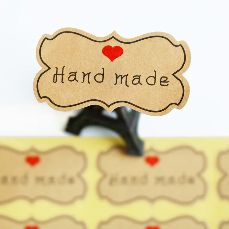 80 шт. большой размер ручная печать стикеры из крафтовой бумаги наклейки в виде