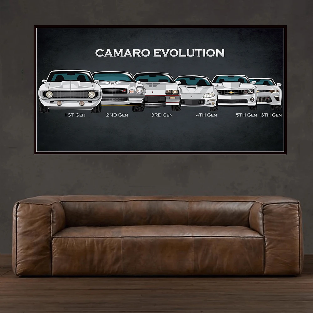 Классический 6 эволюционный автомобиль Великолепный постер печать для дома