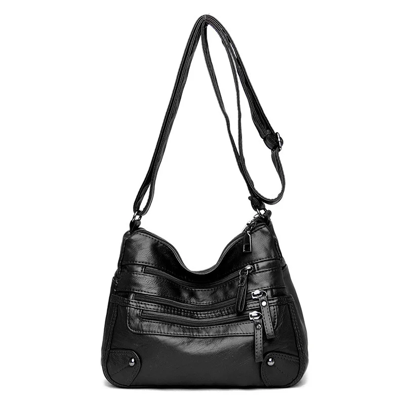

High Quality PU Leather Crossbody Bags Women Shoulder Messenger Bag Luxury Brand Multi-pocket Handbag Purse Lady Bolsas Feminina