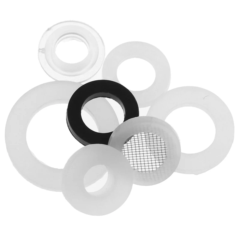 

Silicon PTFE Flat Gasket Sealing Ring 1/2" 3/4" 1"Rubber Ring for Shower Nozzle Hose Pipe Bellows Tube Washer Ring White Black