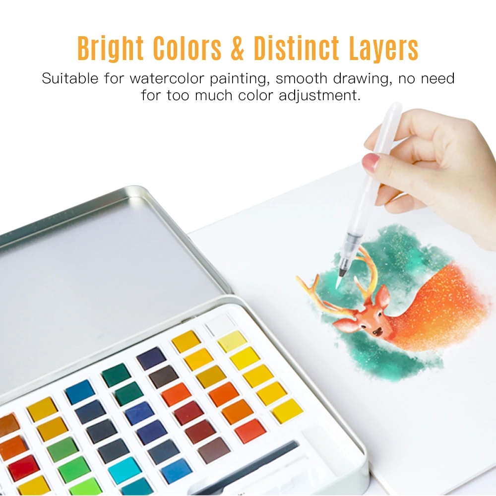 Набор для рисования с кисточкой карандашом 48/36 цветов|Акварельные краски| |