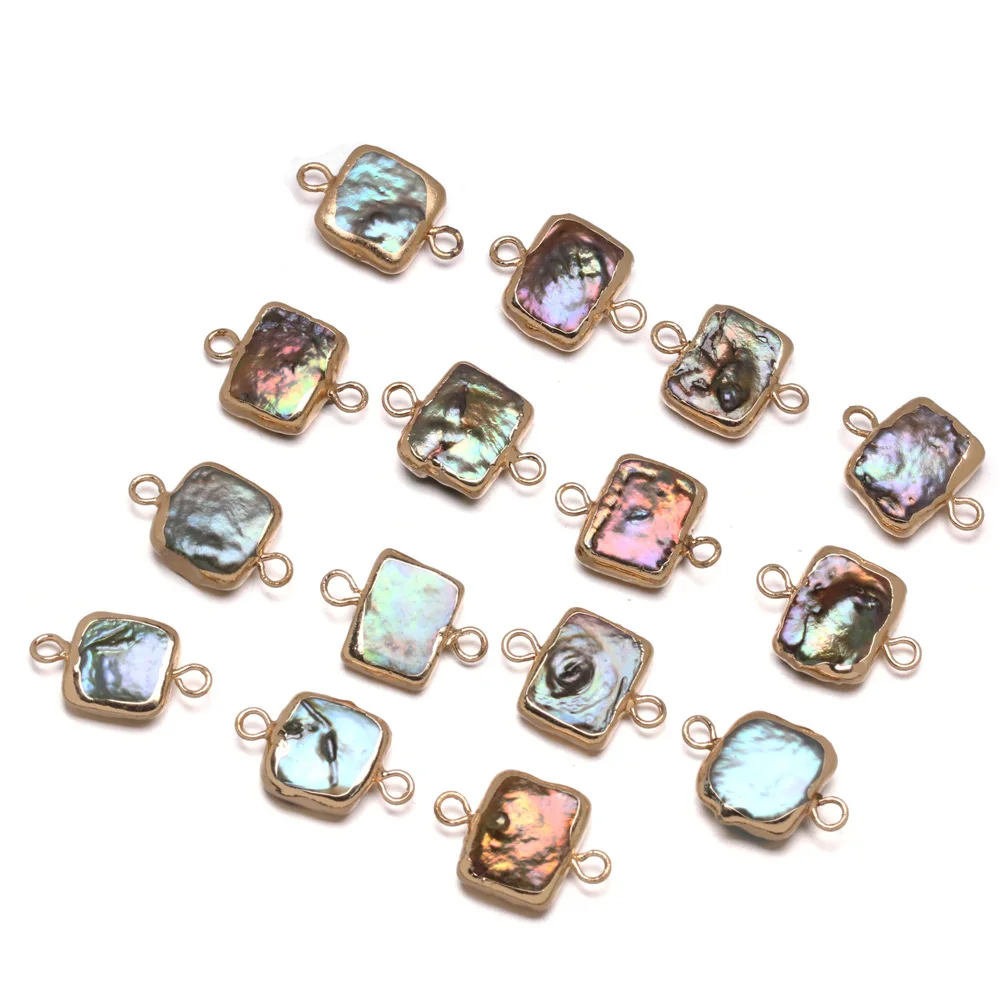 2020 Подвеска из натурального жемчуга с двойным отверстием Четырехсторонние