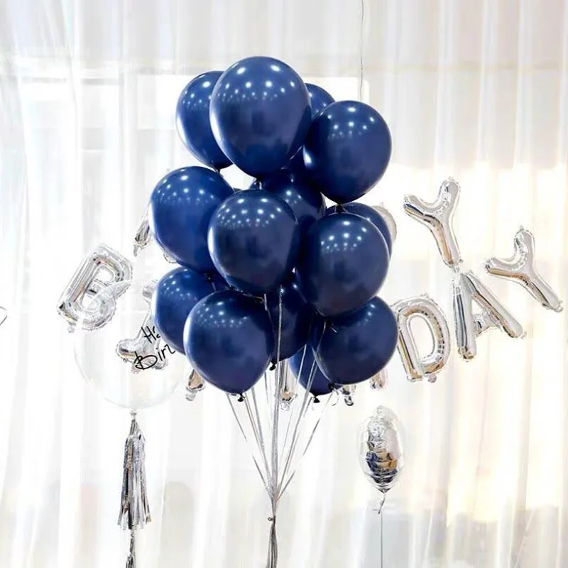 

10pcs 12inch Dark Blue Ruby Latex Balloons Double Red Agate Air Balloon Wedding Birthday Party Christmas Decoration Home Globe