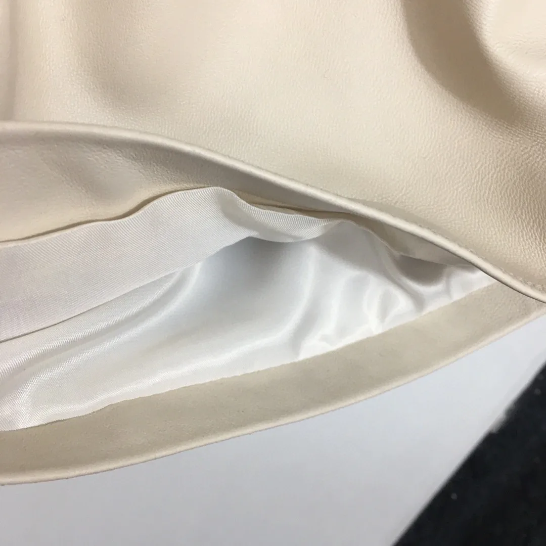 

High Quality Luxury Spring and Autumn Women New Elastic High Waist 100% Sheep Leather Knee Length High Street Shors