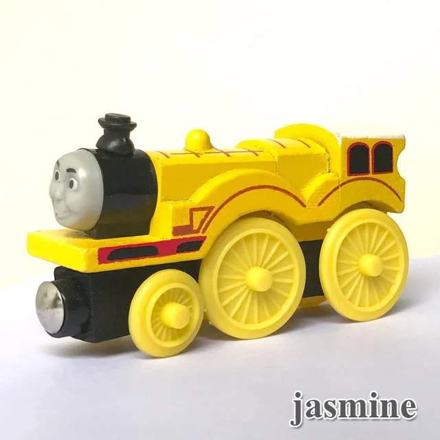 jasmine Магнитный деревянный паровозик Томас деревянная игрушка паровозик Томас деревянная модель паровозиков для детей Томас и Друзья Строительные Деревянные игрушки для детей - Цвет: jasmine